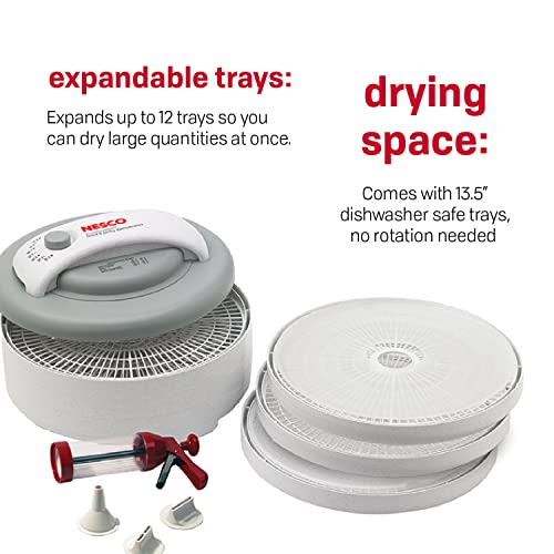 Nesco FD61WHCK Snackmaster Encore Food Dehydrator with Jerky Gun Kit