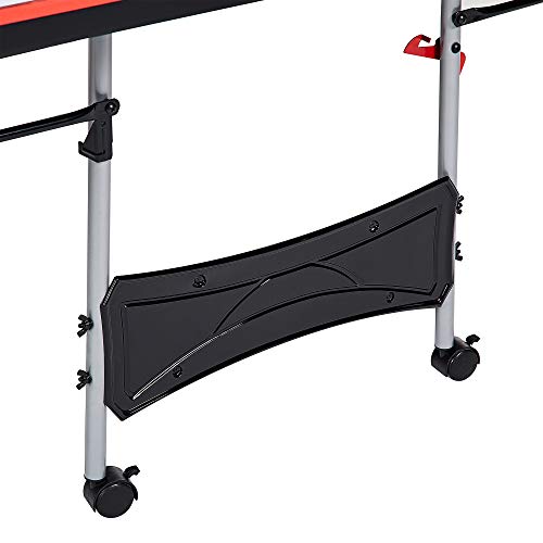 Lancaster 4 Piece Official Tournament Size Indoor Folding Table Tennis Ping Pong Game Table, Black