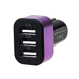 Ularmo 2015 New Hot Car Universal 12V 3Port USB DC Charger Adapter For iPhone Androind Cellphone (purple)