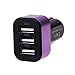 Ularmo 2015 New Hot Car Universal 12V 3Port USB DC Charger Adapter For iPhone Androind Cellphone (purple)
