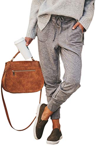 ECOWISH Women's Casual Drawstring Waist Athletics Essential Yoga Sweatpants Jogger Lounge Pants with - //coolthings.us