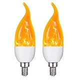 OHLGT E12 Flame Bulbs 2 Pack, 3 Mode LED Candelabra