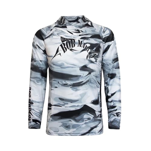 Bob Marlin UPF 50+ UV Protection Performance Fishing Hoody LongSleeve Shirts Breathable Quick-Dry Vented Airflow