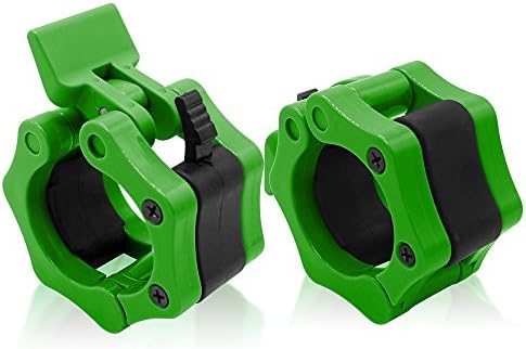 2" Olympic Barbell Collars (Pair) - Solid Nylon Locking Clamps with Quick Release Secure Snap Latch - Great for CrossFit, OHP, Squats, Deadlifts, Cleans, Snatches by SPORBO SPORTS