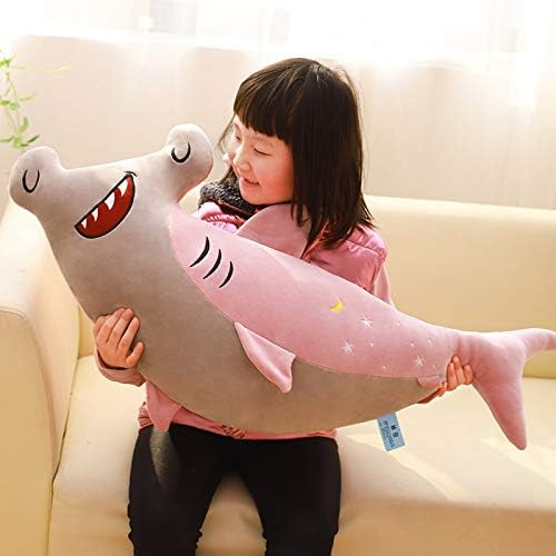 Plush Very Soft Hugging Pillow,Cute shark plush toy,children's birthday gift,wine red,50cm