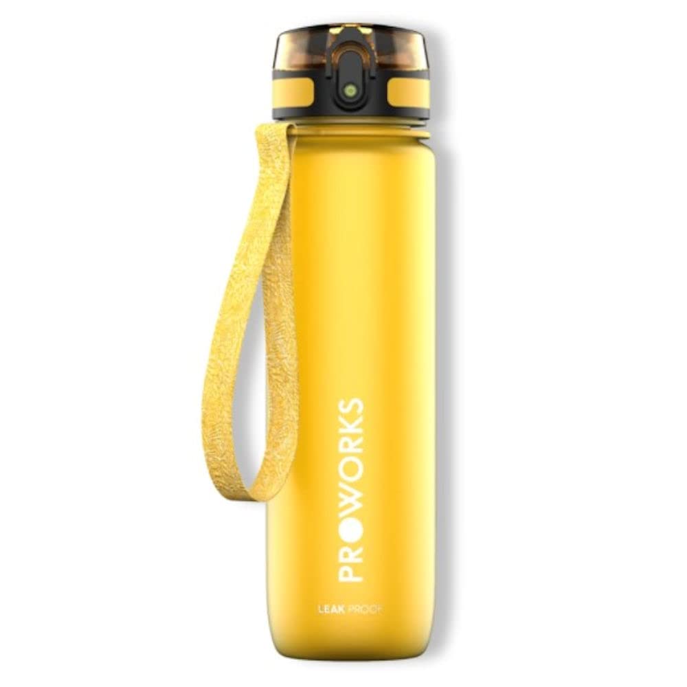 Sketched PROWORKS LEAK PROOF BOTTLE SUNFLOWER YELLOW - BPA Free Leakproof Gym Sports Walks Water Flip Top Bright Colour 500ml Large Cold Drink