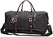 Iblue Unique Designed Handle Genuine Leather Trim Overnight Weekender Bag Canvas Shoulder Travel Duffel Gym Tote#B003