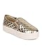 Breckelles DH57 Women Metallic Quilted Round Toe Platform Slip On Sneaker - Gold