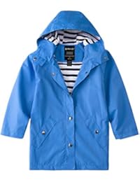 Wantdo Boys Hiking Long Rain Jacket Kids Lightweight Hooded Raincoat Blue 14/16