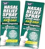 Nasal Relief Spray,pump Mist,anti-drip, Severe Congestion, (Oxymetazoline Hci) 12 Hour, 2 Pack.