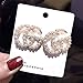 Luxury Letter G Pearl Initial Stud Earrings Statement Earrings for Women Girls By MANIHO