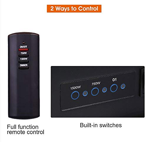 Homeleader 36" Electric Fireplace Heater, with Remote Control, Wall Mounted and Freestanding Fireplace, Space Heater, 1500W, Black