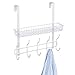 NEX Over The Door Coat Hook Organizer Bathroom Towel Hanging Rack, White(D012A)