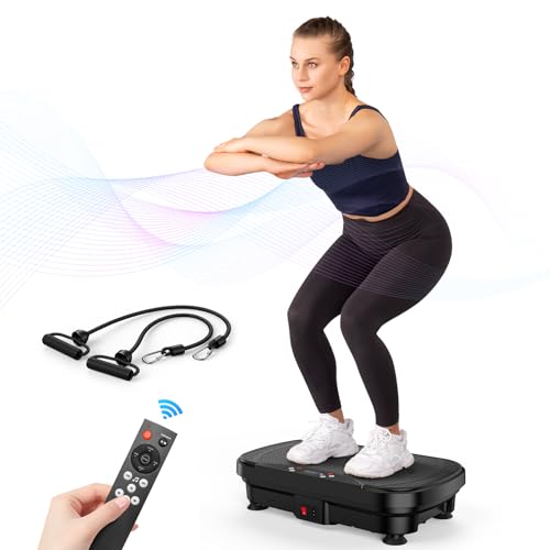 MERACH Vibration Plate Exercise Machine, Vibration Plate Lymphatic Drainage, Vibrating Plate Exercise Machine with Bluetooth and LED Display, Workout Equipment for Women Men Home
