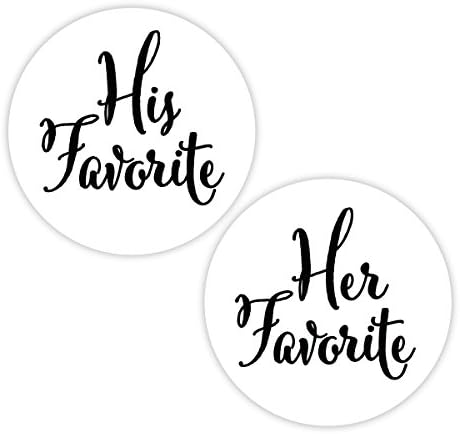 His Favorite & Her Favorite Wedding Stickers, Choose Your Colors, Wedding Favor Stickers (#376-BK)