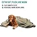 PetAmi Dog Blanket for Bed, XL Pet Blanket Large Dogs, Fleece Furniture Couch Cover Protector Sofa Car Crate Kennel, Soft Sherpa Cat Throw Plush Reversible Washable, Twin 60x80 Solid Taupe