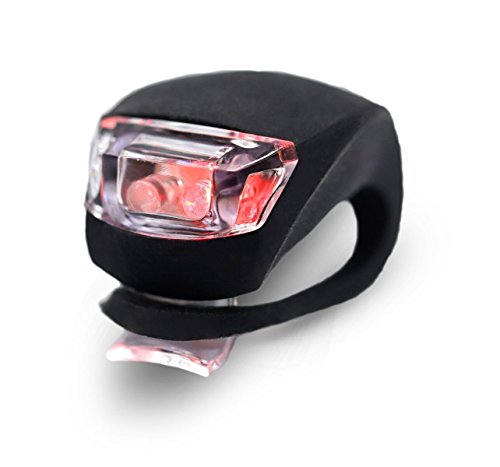 Stupidbright BLINK4 Mini Silicone Strap ON LED Bike Light - 8 Extra Batteries- 4 Lights - 2 Front & Rear Bike Light Set - Black & White