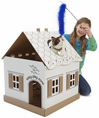Kitty Play Zone Playhouse &amp; Feeding Station