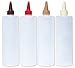 Plastic Squeeze Bottles with Leak-Proof Colored Caps, Set of 4, Ideal Dispenser for Mustard, Ketchup, Sauces and condiments (16 oz)