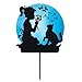 Collections Funtime Girl and Cat Solar Shadow Garden Stake Decoration, Grlncat