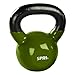 SPRI Kettlebell Weights Deluxe Cast Iron Vinyl Coated Comfort Grip Wide Handle Color Coded Kettlebell Weight Set (Moss Green, 30-Pound)