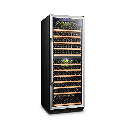 LANBO Wine Cooler Refrigerator, 138 Bottle Dual Zone Red Wine Cellar Built-in or Freestanding Versatile