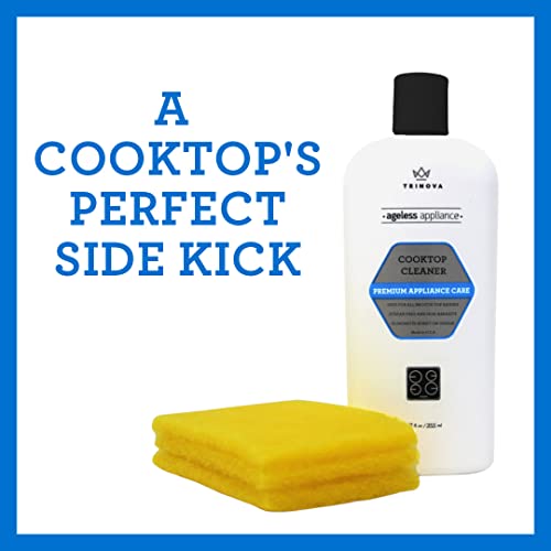 TriNova Premium Cooktop Cleaner and Scrubbing Pads. Best Cleaning Kit for Smooth Top Ranges