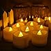 Onlyhome Battery Operated LED Tea Lights, Pack of 24, Flickering Flameless Candles with Warm White Flickering Bulb light, Small Electric Fake Tea Candle Realistic for Wedding, Table, Gift,Outdoor