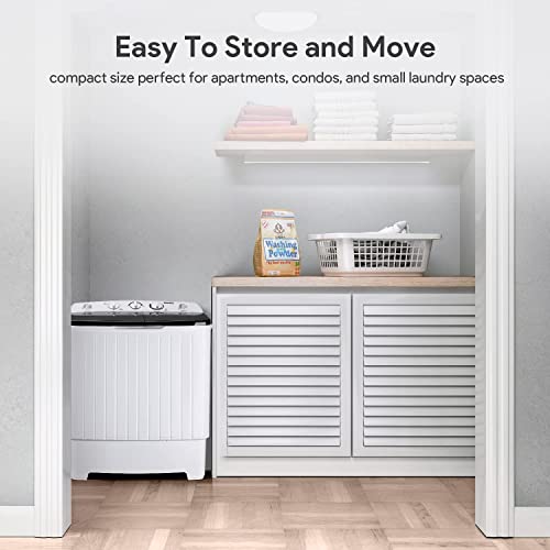 ENGiNDOT Portable Washing Machine, 7.7Lbs/3.5Kg Fully Automatic Compact Washer with Drain Pump