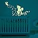akeke Glow in the Dark Unicorn Stars Wall Decal, Unicorn Floral Decal Fairytale fairy stickers Wall Decal Girls Bedroom Home Decor