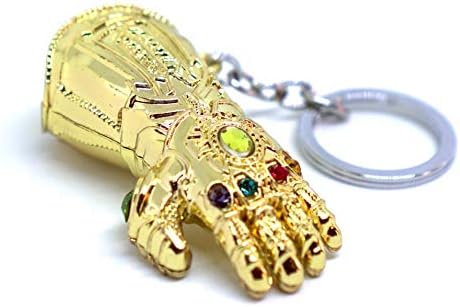 VNFLY Nidavellir Infinity Gauntlet Keychain Avengers Thanos Glove Keychain Key Ring (Gold)