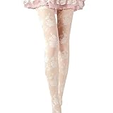 Binmer(TM)Women Rose Sexy Long Socks Pantyhose Stocking Tights (White)