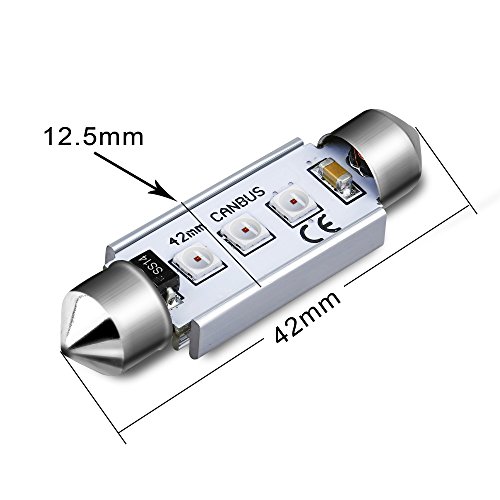 image for Alla Lighting Super Bright 42MM 578 LED Bulb Red High Power 3030-SMD C