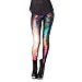 Jiayiqi Women's Trendy Digital Print Galaxy Sky Sexy Leggings Tights Rainbow,Green,One Size