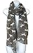 Gorgeous Designer Style Horse Print Scarf, Shawl, Sarong (Dark Grey)