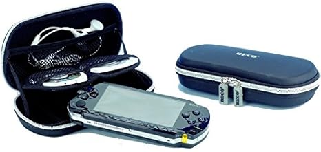 BECO PSP-Box für tragbare PSP-Spielekonsolen, innen schwarzes Mesh-Material für Zubehör, mit 2 elastischen Gummibändern als H