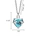 SmartChoice Keepsake Rhinestone Necklace Heart Pendant for Cremation Ashes with Beautiful Presentation Gift Box, Elegant Memorial Jewelry with Stainless Chain and Accessories, (Blue)