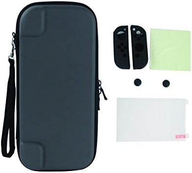 Gemtune Carry Case for Nintendo Switch Game, Small Travel Case with Switch Screen Protector, Covers of Handle Parts and Control Levers (Grey)