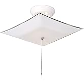 Design House 517805 Traditional 2-Light Indoor Semi-Flush Ceiling Mount Square Frosted White Glass Bedroom Hallway Kitchen Di