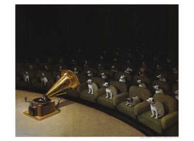 His Master's Voice Art Poster Print by Michael Sowa, 28x20 Art Poster Print by Michael Sowa, 28x20