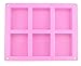 HOSL Set Of 2 Plain Basic Rectangle Silicone Mould 6 Cavities For Homemade Craft Soap Mold Cake Mold Ice Cube Tray