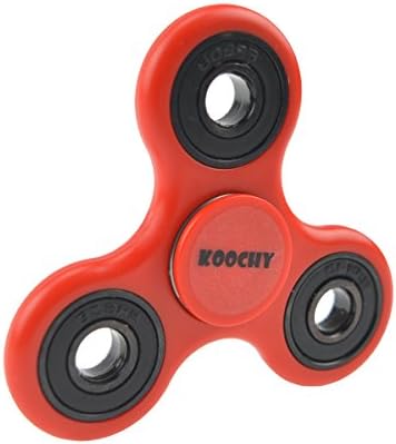 DeepCamp DIRT RESISTANT EDC Tri-Spinner Fidget Toy Ceramic Bearing EDC Focus Toy Smooth Surface Finish Ultra Durablefor Killing Time (Red)