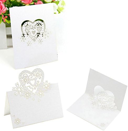 New 50pcs/pack Lots Of Cut Love Heart Laser Wedding Party Table Name Place Cards Decor