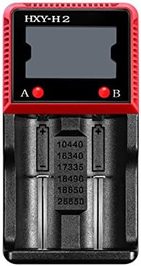 Vitovill Universal Intelligent Battery Charger with LCD Display for 18650 26650 10440 14500 Li-ion LiFePO4 AA AAA C Ni-MH Ni-CD Rechargeable Batteries(2 slot)