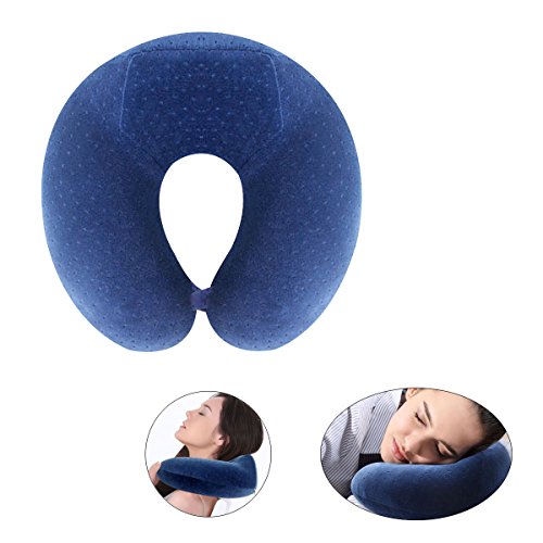MOCREO Travel Bliss Memory Foam Neck Pillow - Premium Neck Support Pillow for Comfort Rest. Lightweight Neck Rest Pillow for Airplane