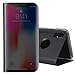 Asuwish iPhone Xs X 10 Case i Phone Cases Flip Folio Case Heavy Duty Dual Laye Mirror Protective Cover with Kickstand Hidden Magnetic Adsorption Shockproof for Apple iPhone10 ix ixs 10s sx Black