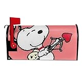 Duwamesva Funny Mailbox Cover Snoopy Cupid Print Magnetic Mail Cover Post Letter Box Cover Home Garden Decor