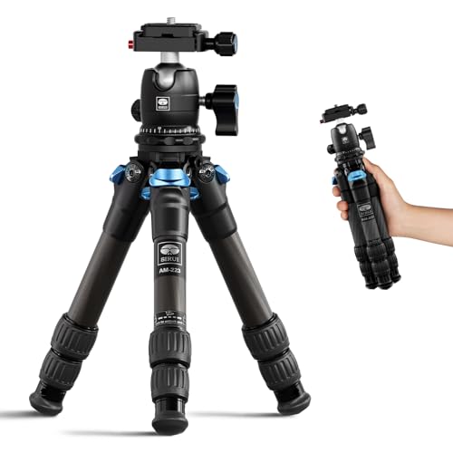 SIRUI AM-223 Mini Tripod Portable Compact Carbon Fiber Travel tripod Desktop Tripod with 360 Degree B-00K Ball Head and Arca Swiss Quick Release Plate, Loads up 15KG