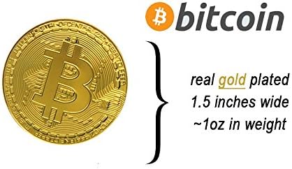 Bitcoin Coin Collector’s Set | Each Coin Comes w/ a Plastic Round Display Case | (Gold Bitcoin Coin)