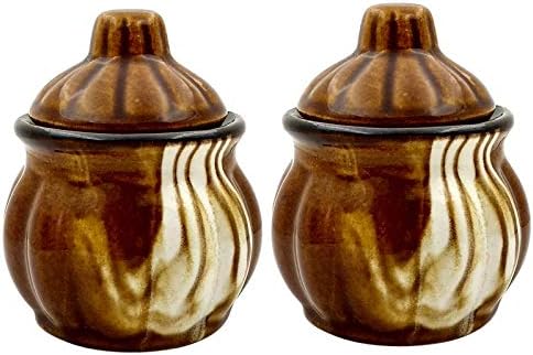 FARKRAFT ceramic Jar - 250 ml, 2 Pieces, Multicolor
